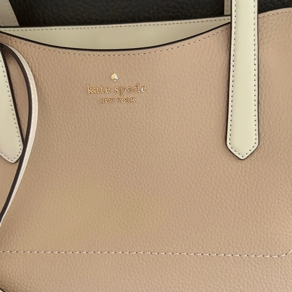 Kate spade milk tea tote set in pebble leather